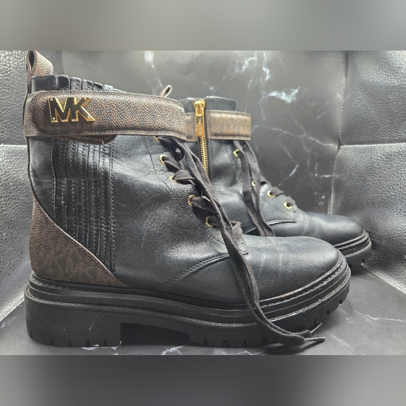 Michael Kors Stark Logo and Leather Combat Boot - Picture 7 of 12